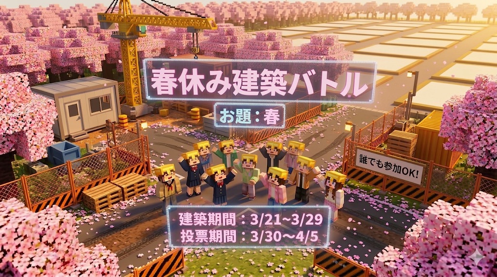 『春』の建築イベント!初代建築王は誰の手に!?